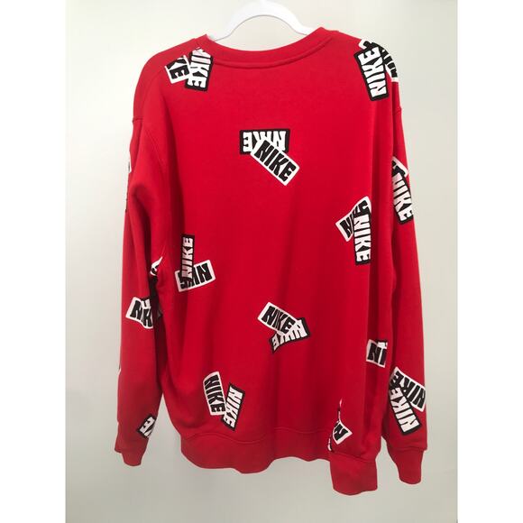 Nike Red Spell Out Graphic Crew Neck Sweatshirt Size XXL - Picture 7 of 10